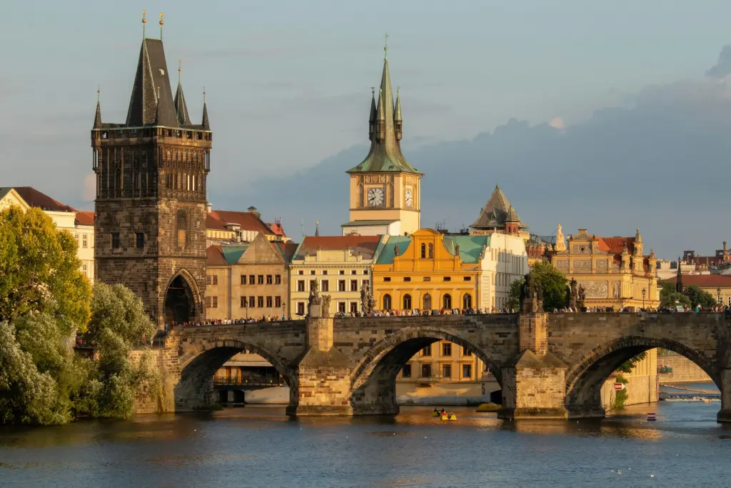 Prague, Czech Republic river, bridge and churches